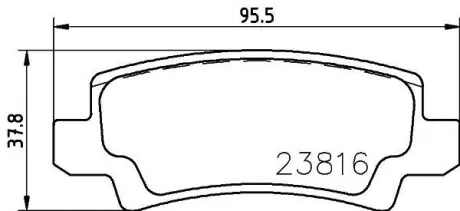 Колодки гальмівні задні дискові Toyota Corolla 1.4, 11.6, 1.8 (02-07) NISSHINBO NP1044