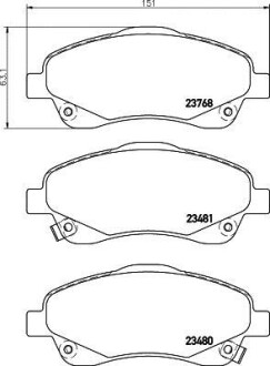 Колодки гальмівні передні дискові Toyota Avensis, Corolla 1.8, 2.0 (03-08) NISSHINBO NP1048