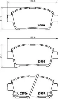 Колодки гальмівні передні дискові Toyota Corolla 1.5, 1.8 (02-07),Yaris 1.0, 1.3, 1.5, 1.8 (99-05) NISSHINBO NP1054