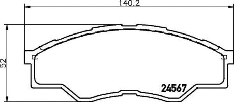 Колодки гальмівні передні дискові Toyota Hilux 2.5, 2.7, 3.0 (07-) NISSHINBO NP1055