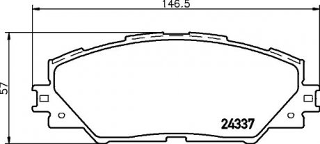 Колодки гальмівні передні дискові Strong Ceramic Toyota RAV-4 2.0, 2.2, 2.4 (05-) NISSHINBO NP1058SC