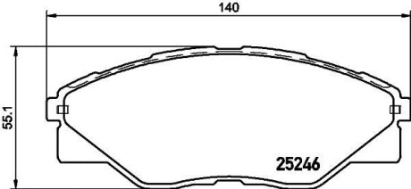 Колодки гальмівні передні дискові Toyota Hilux 2.5 (05-) NISSHINBO NP1061