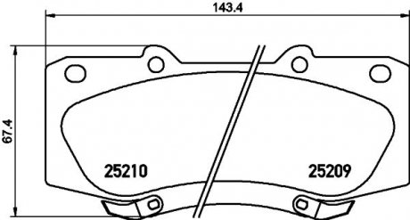 Колодки гальмівні передні дискові Toyota Hilux 2.5, 3.0, 4.0 (07-) NISSHINBO NP1069SC