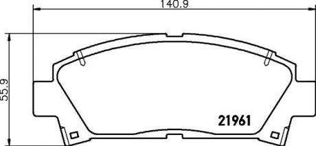 Колодки гальмівні передні дискові Lexus GS 300, 430 (05-11), Camry 2.0, 2.4(01-06), Avensis 1.8, 2.0 (00-03) NISSHINBO NP1077