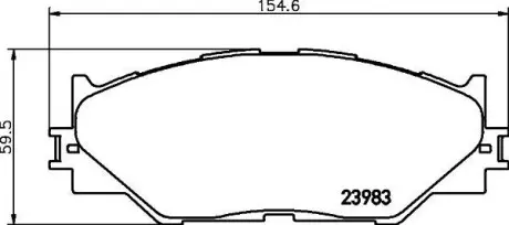Колодки гальмівні передні дискові Toyota IS 220d, 250, 300h (05-13) NISSHINBO NP1082