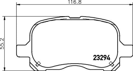 Колодки гальмівні передні дискові Toyota Corolla 1.2, 1.4, 1.6 (97-01) NISSHINBO NP1088 (фото 1)