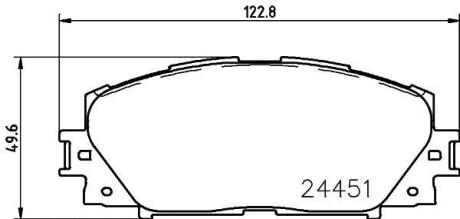 Колодки гальмівні передні дискові Toyota Corolla 1.8 (12-), Yaris 1.0, 1.3, 1.4 (05-) NISSHINBO NP1091