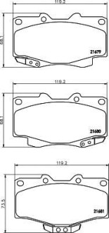 Гальмівні колодки TOYOTA Hilux/Land Cruiser 2.4i,3.0D,3,4i -05 NISSHINBO NP1098