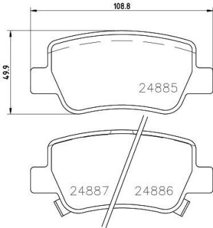 Колодки гальмівні задні дискові Toyota Avensis 1.6, 1.8, 2.0, 2.2 (08-) NISSHINBO NP1118 (фото 1)