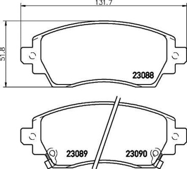 Колодки гальмівні передні дискові Toyota Corolla 1.4, 1.6, 2.0 (97-02) NISSHINBO NP1120