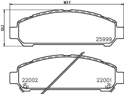 Колодки гальмівні передні дискові Toyota Venza 2.7, 3.5 (08-) NISSHINBO NP1125