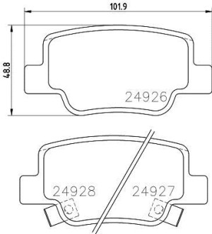 Колодки гальмівні задні дискові Toyota Verso 1.6, 1.8, 2.0, 2.2 (09-) NISSHINBO NP1127