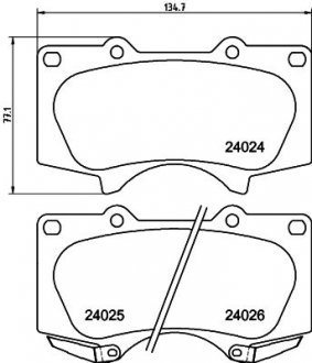 Колодки гальмівні передні дискові Strong Ceramic Toyota Land Cruiser 200 4.0WD (12-17)/Toyota Land Cruiser Prado 2.7, 3.5, 4.0 (10-17) NISSHINBO NP1162SC (фото 1)