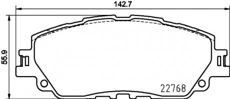 Колодки передні гальмівні Toyota Camry V7 (17-)/ Toyota RAV-4 (17-) NISSHINBO NP1167