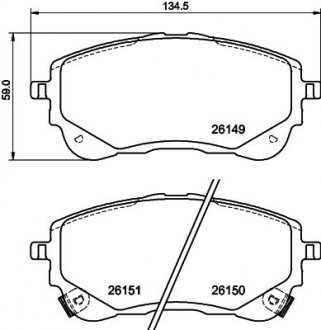 Колодки гальмівні передні дискові Toyota Corolla (19-) NISSHINBO NP1173