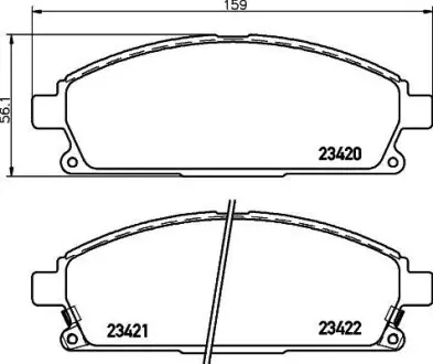Колодки гальмівні передні дискові Nissan X-Trail 2.0, 2.5 (03-) NISSHINBO NP2009