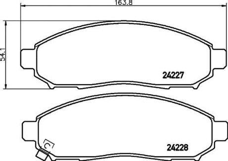 Колодки гальмівні передні дискові Nissan Pathfinder, Navara 2.0, 2.5, 3.0 (05-) NISSHINBO NP2020