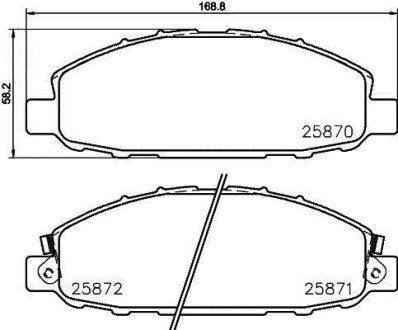 Колодки гальмівні передні дискові Nissan Caravan 2.4, 3.0 (01-) NISSHINBO NP2042