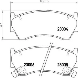 Колодки гальмівні передні дискові Nissan Almera 1.4, 1.6, 2.0 (95-00) NISSHINBO NP2043