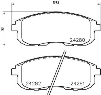 Колодки гальмівні передні дискові Nissan Juke, Tiida 1.5, 1.6, 1.8 (09-) NISSHINBO NP2046