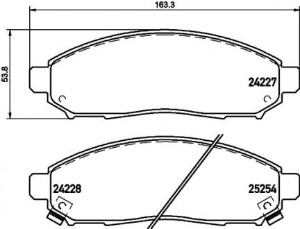 Колодки гальмівні передні дискові Nissan Leaf (ZE0) (10-), NV200 (14-) NISSHINBO NP2082