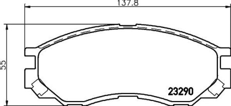 Колодки гальмівні передні дискові Mitsubishi L200, L300, L400 2.0, 2.4, 2.5 (91-05) NISSHINBO NP3012