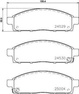 Колодки гальмівні передні дискові Strong Ceramic Mitsubishi L200 2.5 (05-) NISSHINBO NP3016SC