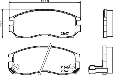 Колодки гальмівні передні дискові Mitsubishi Galant VI 1.8, 2.0, 2.5 (96-04) NISSHINBO NP3017