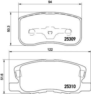 Колодки гальмівні передні дискові Mitsubishi Colt 1.1, 1.3, 1.5 (04-12) NISSHINBO NP3020