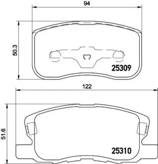 Колодки гальмівні передні дискові Mitsubishi Colt 1.1, 1.3, 1.5 (04-12) NISSHINBO NP3020