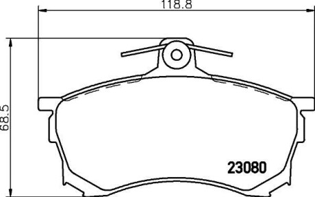 Колодки гальмівні передні дискові Mitsubishi Carisma 1.6, 1.8, 1.9 (00-06) NISSHINBO NP3027