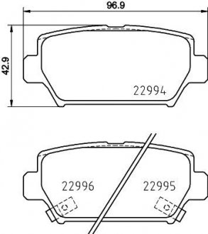 Колодки гальмівні задні дискові Mitsubishi Eclipse (17-) NISSHINBO NP3038