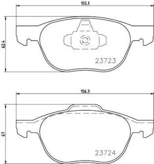 Колодки гальмівні передні дискові Mazda 3, 5 1.4, 1.6 1.8, 2.0 (06-) NISSHINBO NP5006
