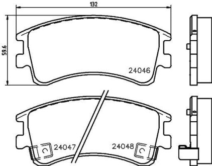 Колодки гальмівні передні дискові Mazda 6 2.0 2.3 (02-07) NISSHINBO NP5007