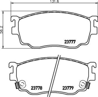 Колодки гальмівні передні дискові Mazda 626 2.0 (98-02) NISSHINBO NP5023