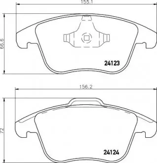 Колодки гальмівні передні дискові Ford Galaxy (06-15)/Mondeo (07-15)/S-Max (06-14)/Citroen C5(01-)/Peugeot 407 SW (04-10) NISSHINBO NP5077