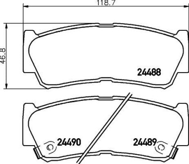 Колодки гальмівні задні дискові Hyundai Santa Fe 2.2, 2.4, 2.7 (06-) NISSHINBO NP6011