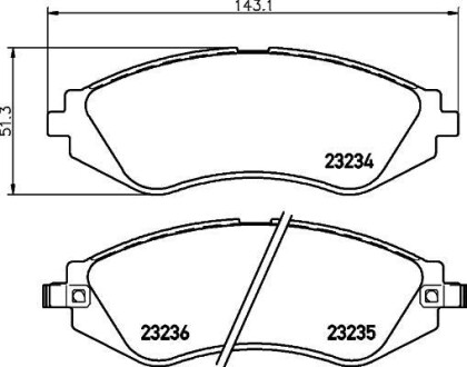 Колодки тормозные передние Chevrolet Lacetti, Nubira 1.4, 1.6, 1.8, 2.0 (05-) NISSHINBO NP6028