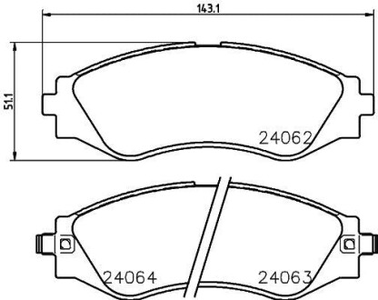 Колодки гальмівні передні дискові Chevrolet Lacetti, Nubira 1.4, 1.6, 2.0 (05-) NISSHINBO NP6029