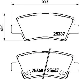 Колодки гальмівні задні дискові Hyundai Accent, i40/Kia Rio/Ssang Yong 1.4, 1.6, 1.7, 2.0 (10-) NISSHINBO NP6036