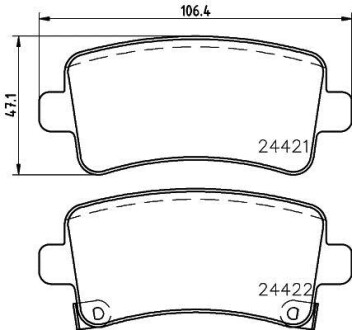 Колодки гальмівні задні дискові Chevrolet Malibu/Opel Insignia 1.8, 2.0, 2.4 (08-) NISSHINBO NP6038