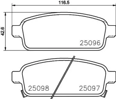 Колодки гальмівні задні дискові Chevrolet Aveo T300, Cruze 1.4, 1.6, 1.8 (09-) NISSHINBO NP6055