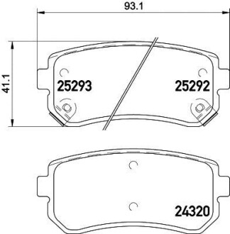 Колодки тормозная дисковые задняя Sonata YF (09-15), Tucson TL (15-) NISSHINBO NP6069