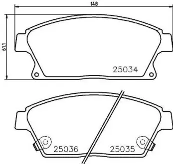 Колодки гальмівні передні дискові Chevrolet Cruze 1.6, 1.8, 2.0 (11-) NISSHINBO NP6073