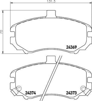 Колодки гальмівні передні дискові Hyundai Elantra 1.6, 1.8, 2.0 (00-06) NISSHINBO NP6079