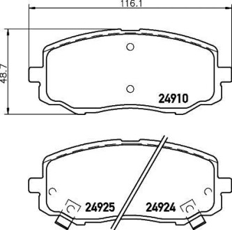 Колодки гальмівні передні дискові Hyundai i10, i20/Kia Picanto 1.0, 1.1, 1.2 (04-) NISSHINBO NP6085