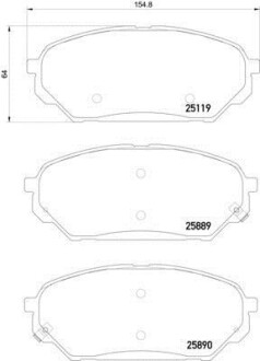 Колодки гальмівні передні дискові Hyundai ix55 3.0, 3.8 (08-) NISSHINBO NP6086