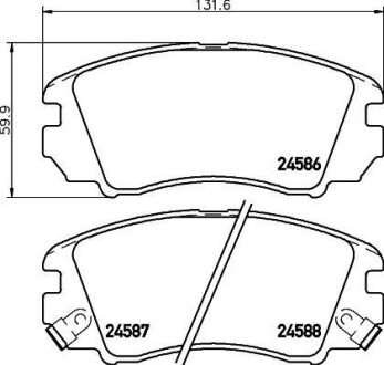 Колодки гальмівні передні дискові Hyundai Sonata, Tucson/Kia Sportage 2.8 (04-) NISSHINBO NP6090