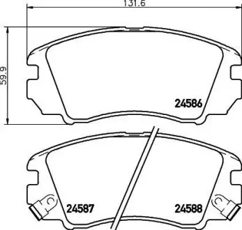 Колодки тормозные дисковые передние Hyundai Sonata, Tucson/Kia Sportage 2.8 (04-) NISSHINBO NP6090