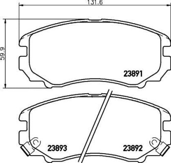 Колодки гальмівні передні дискові Hyundai Tucson 2.0 (04-10)/Kia Cerato, Soul, Sportage 1.6, 2.0 (09-) NISSHINBO NP6091